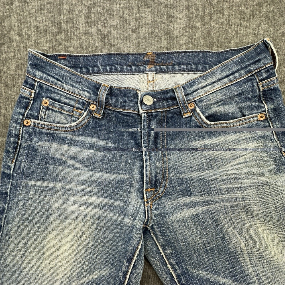 7 For All Mankind Bootcut Jeans 27 Blue Stretch Denim Made in USA Women's - Picture 8 of 8
